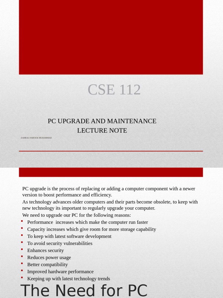 PC Upgrade and Maintenance Guide | PDF | Personal Computers ...