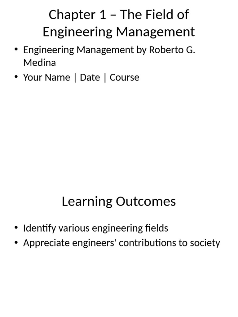 Engineering Management Overview | PDF