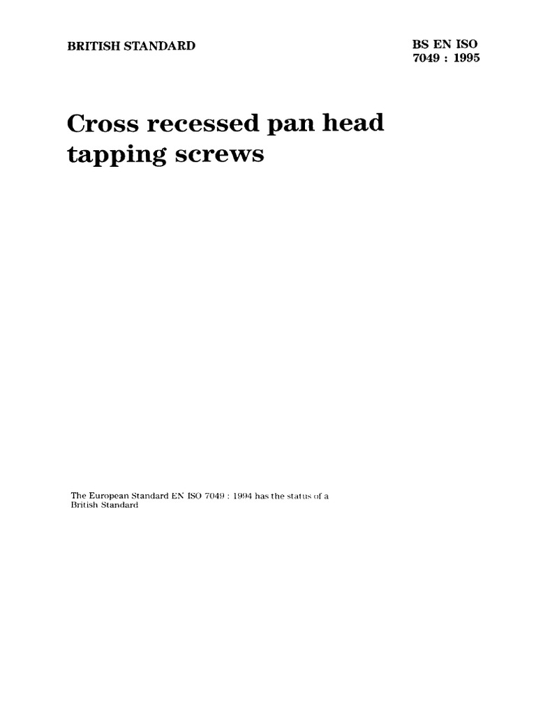 BS en Iso 7049 - 1995 | PDF