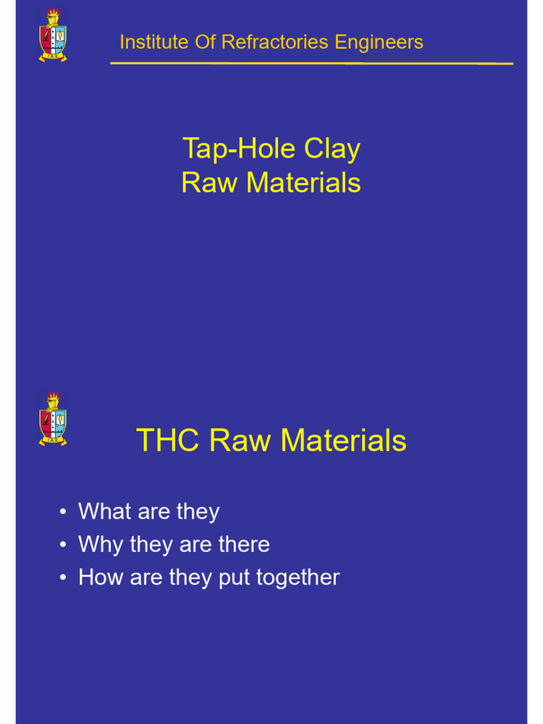 Understanding Tap-Hole Clay in Refractories | PDF | Refractory ...