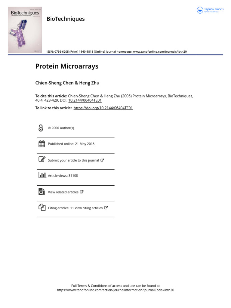 Protein Microarrays | PDF | Proteomics | Proteins