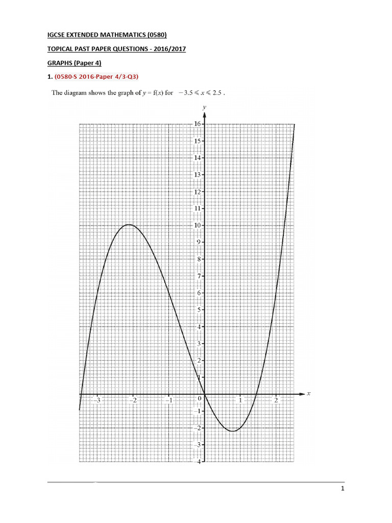 IGCSE Curved Graphs Past Paper Questions | PDF