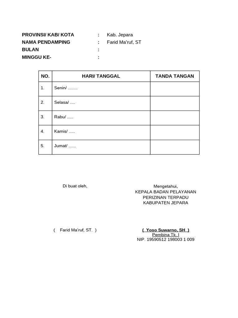 Format Absen | PDF