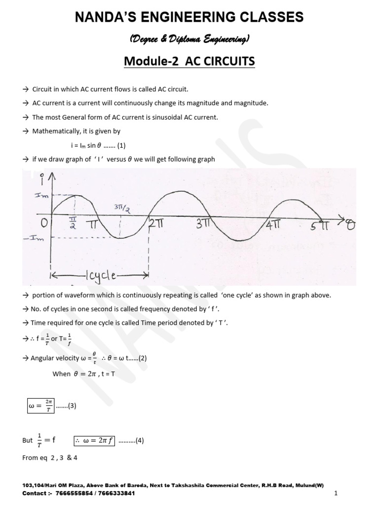 AC Circuit Analysis and Waveforms | PDF | Inductor | Electrical Impedance