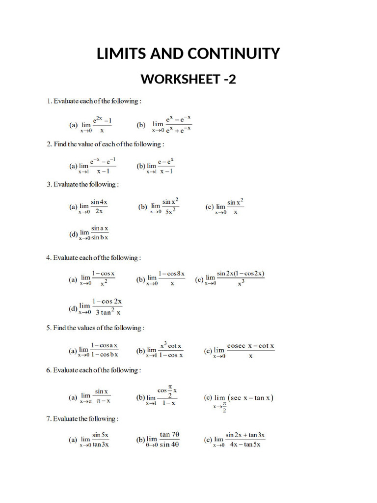 Worksheet 2 | PDF