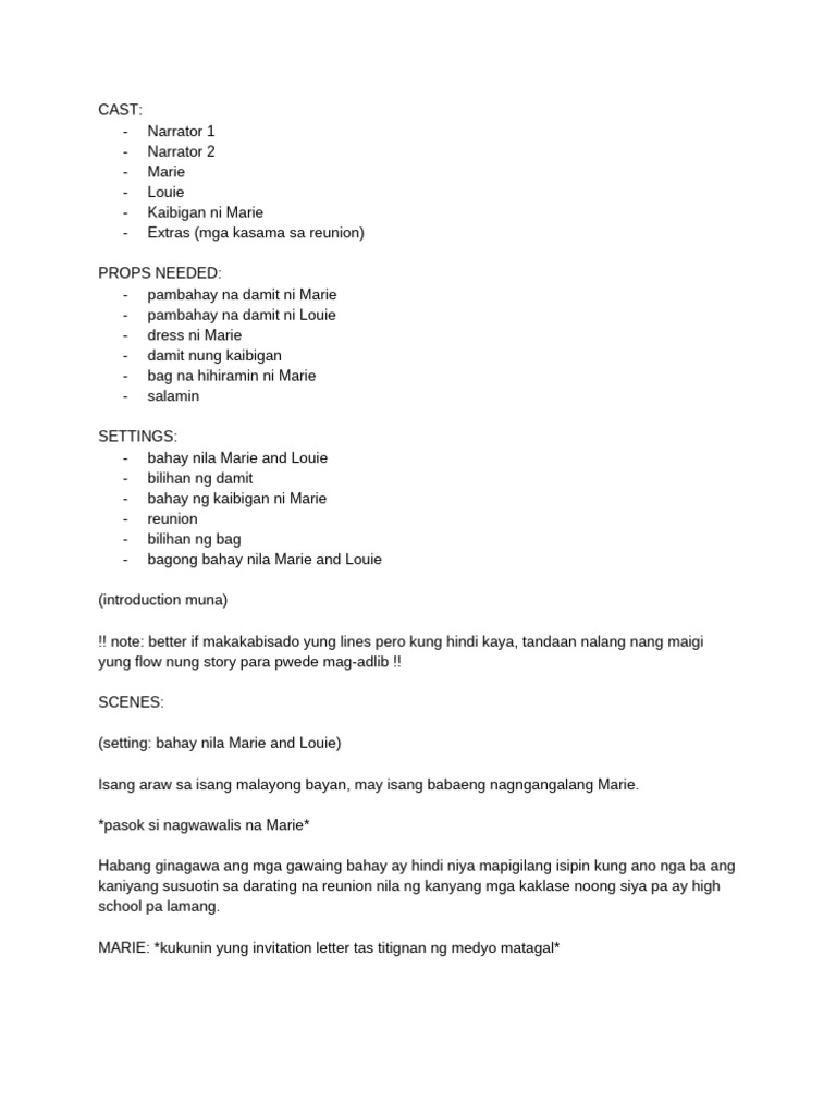 Script Fil Kwintas | PDF