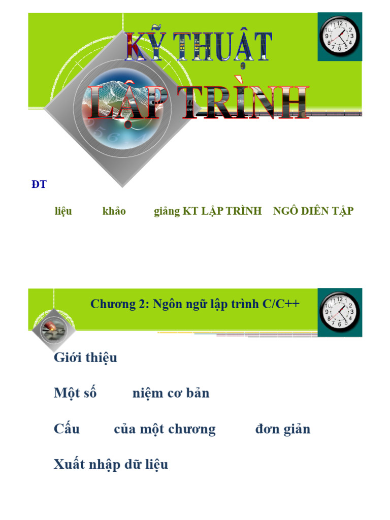 Ky Thuat Lap Trinh - Chuong 2 (Ngonngu C) | PDF