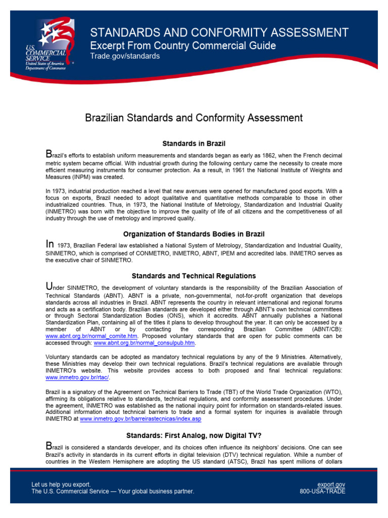 INMETRO Certification and Standards in Brazil | PDF | Metrology ...