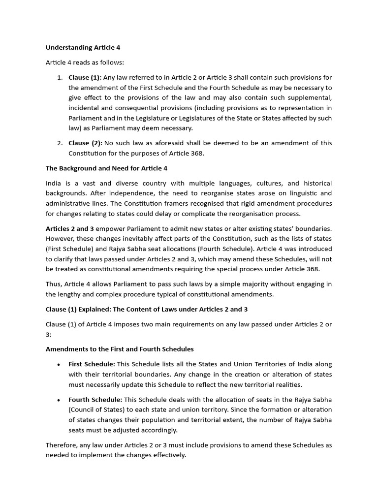 Article 4: State Reorganisation Simplified | PDF | Government ...