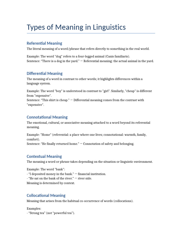 Understanding Linguistic Meanings Explained | PDF | Semantics | Discourse