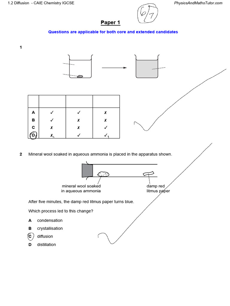 1.2 Diffusion MCQ QP | PDF | Oxide | Nitrogen