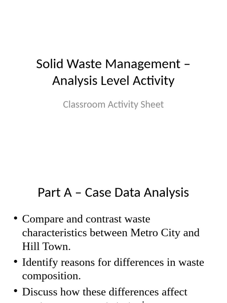 Solid Waste Management Analysis Guide | PDF