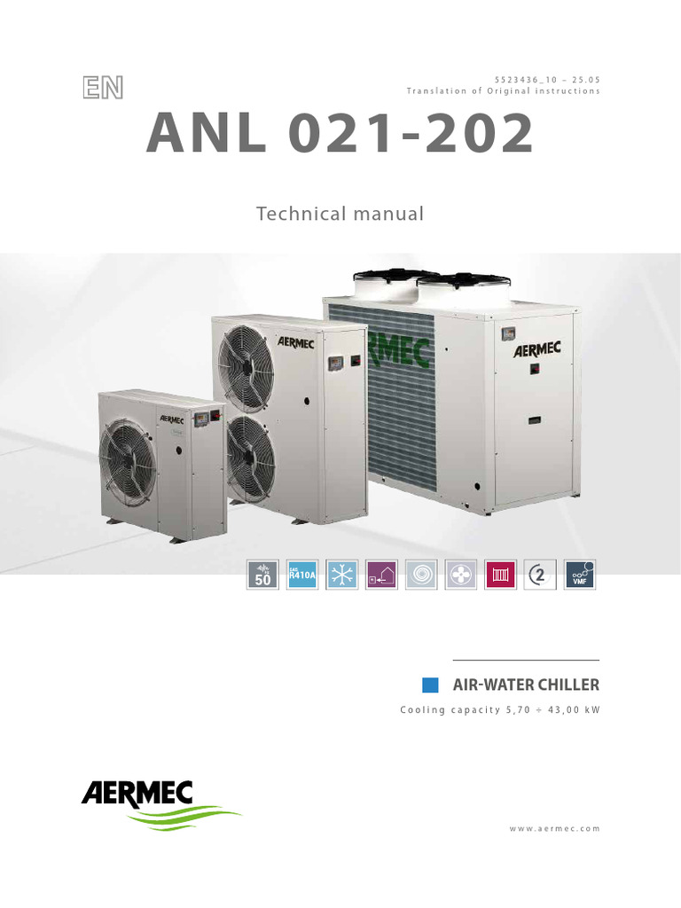 Aermec ANL Chiller Technical Manual | PDF | Heat Exchanger | Pump