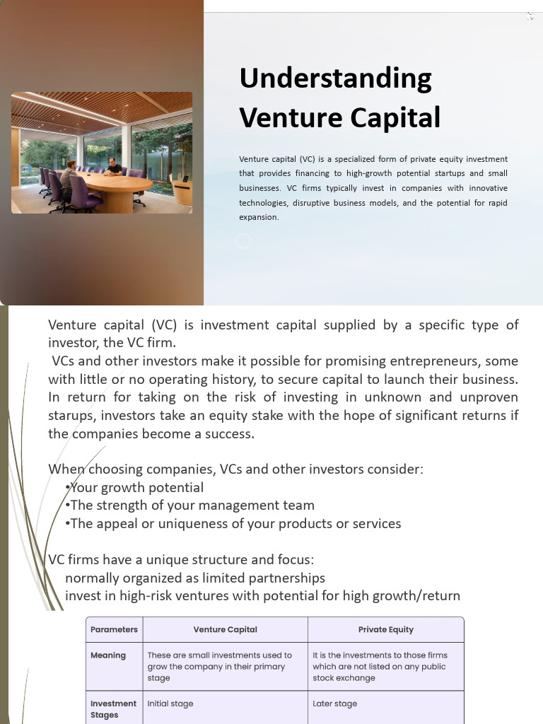 1 Understanding Venture Capital | PDF | Venture Capital | Corporate Finance