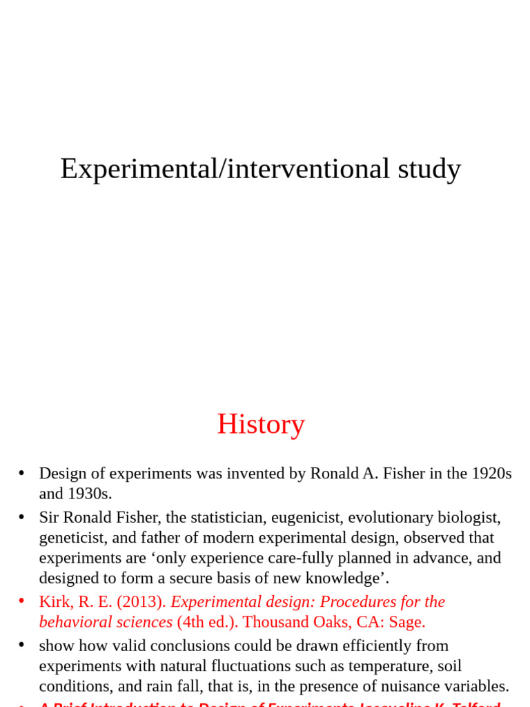 Overview of Experimental Study Design | PDF | Experiment | Phases Of ...