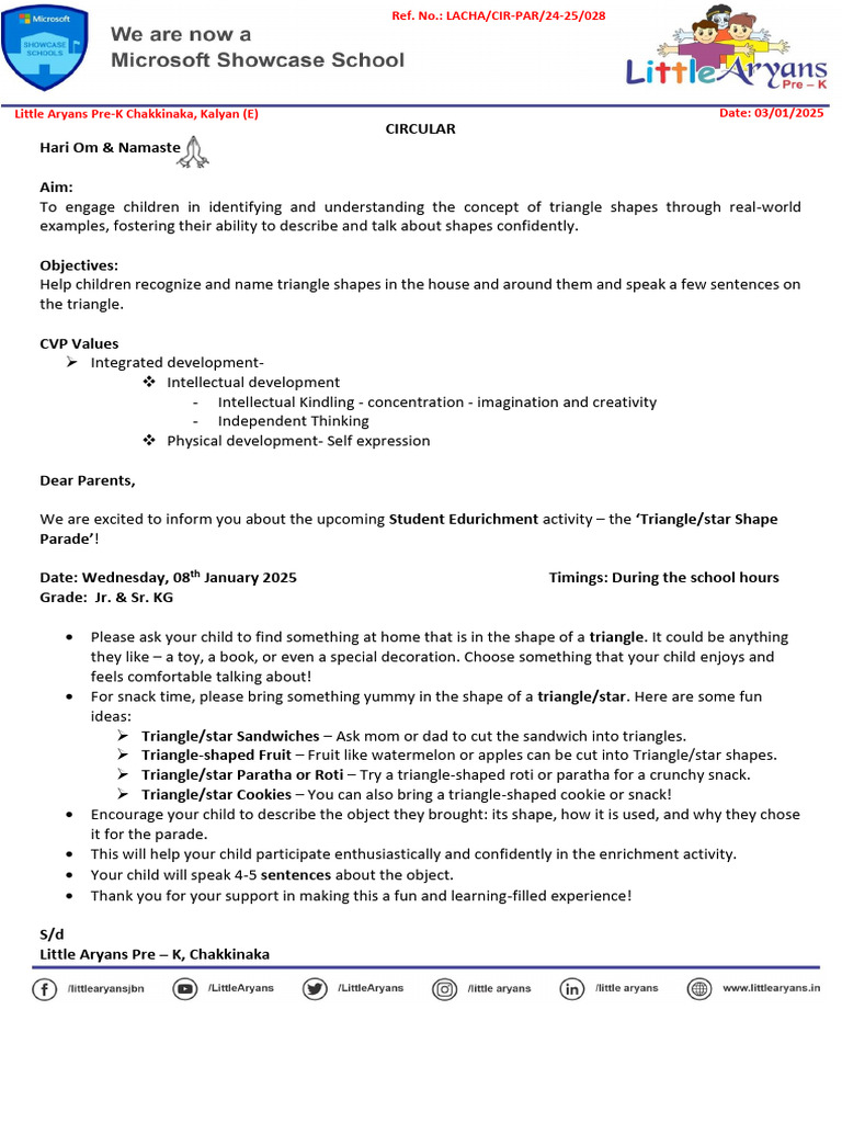 Circular 028 - LA CHA JR & SR Triangle & Star 2024-25 | PDF | Cognition ...