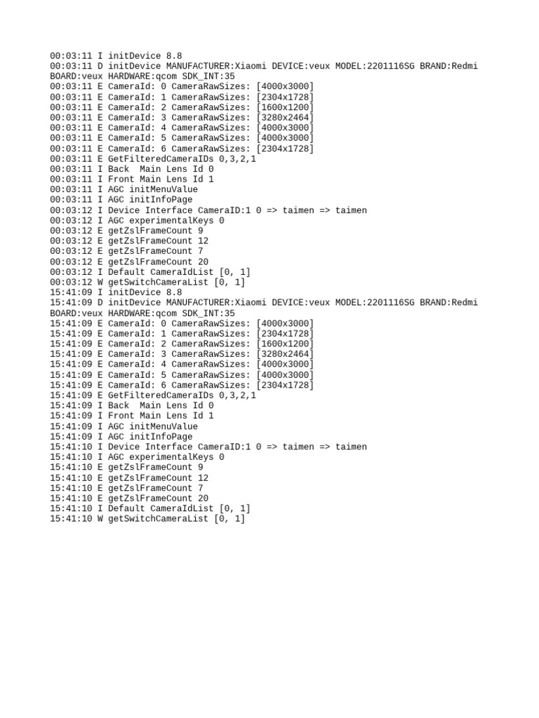 Xiaomi Redmi 2201116SG Camera Specs | PDF