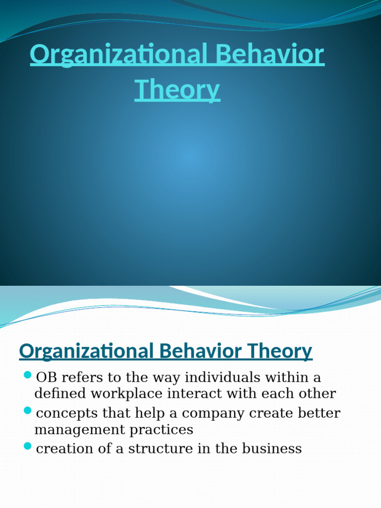 Lec 23 24 PP (Organizational Behaviour) | PDF | Organizational Behavior ...