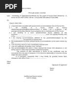Application Form For H.R.A Annexure | PDF
