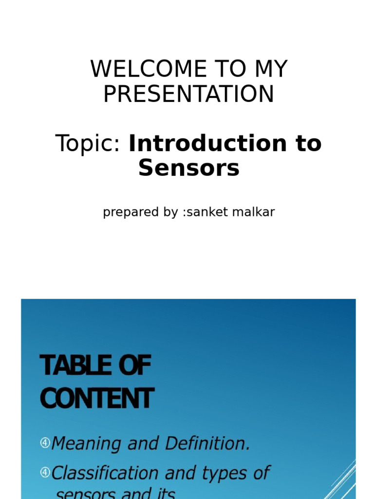 Introduction To Sensors | PDF