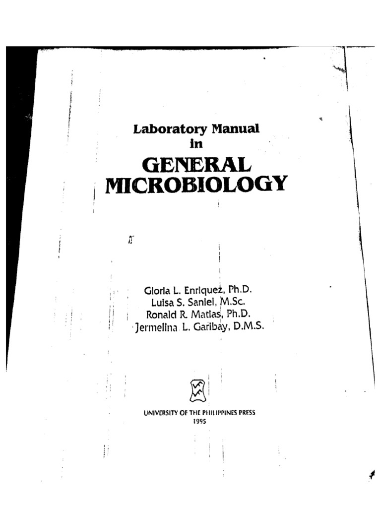 Laboratory Manual in General Microbiology | PDF