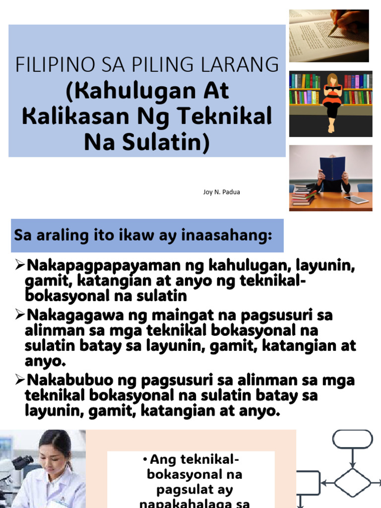 3a 1. Kahulugan NG Teknikal Bokasyonal Na Sulatin Student | PDF