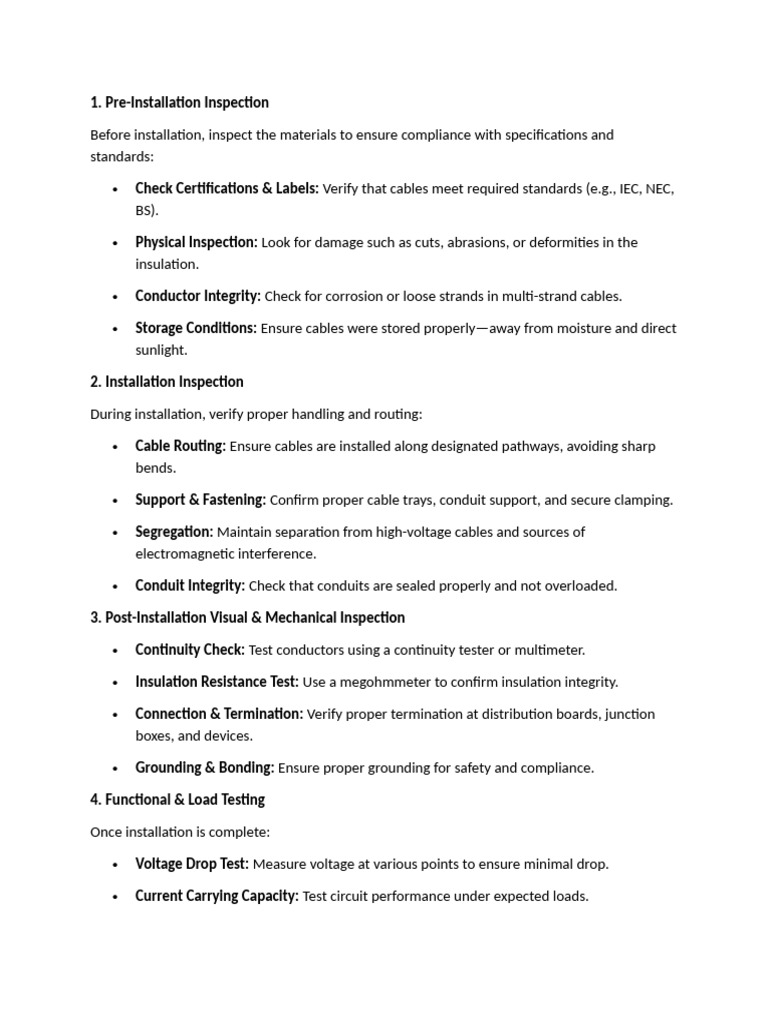 Electrical Cable Inspection Guide | PDF
