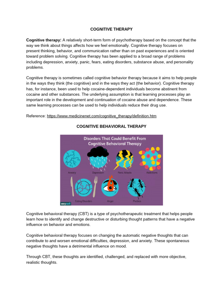 Understanding Cognitive Behavioral Therapy | PDF | Cognitive Behavioral ...