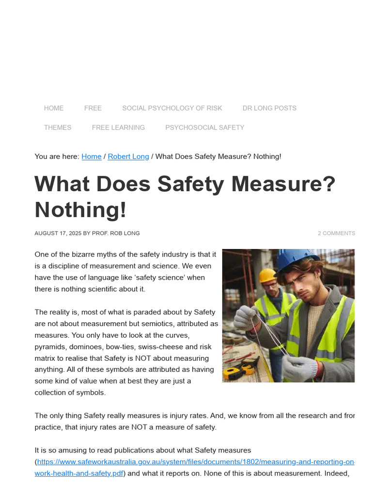 Rethinking Safety Measurement Myths | PDF | Symbols | Risk