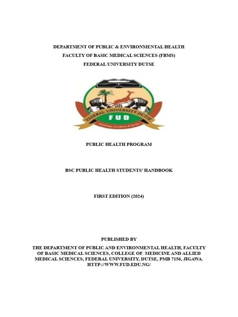 BSc. Public Health Handbook | PDF | Course Credit | Chemical Reactions