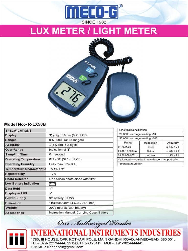 Meco G Lux Meter R Lx50b | PDF
