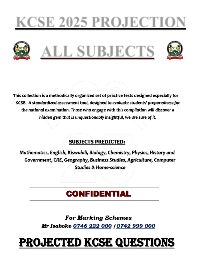 KCSE 2025 Exam Prediction Guide | PDF | Menstrual Cycle | Chemistry