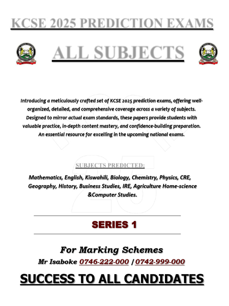 KCSE 2025 Prediction Exams Overview | PDF | Forests | Bible