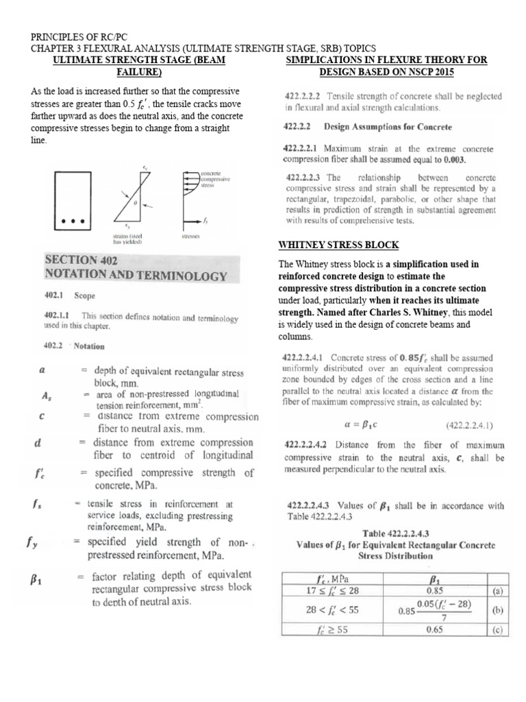 Flexural Analysis in RC/PC Design | PDF | Strength Of Materials | Beam ...