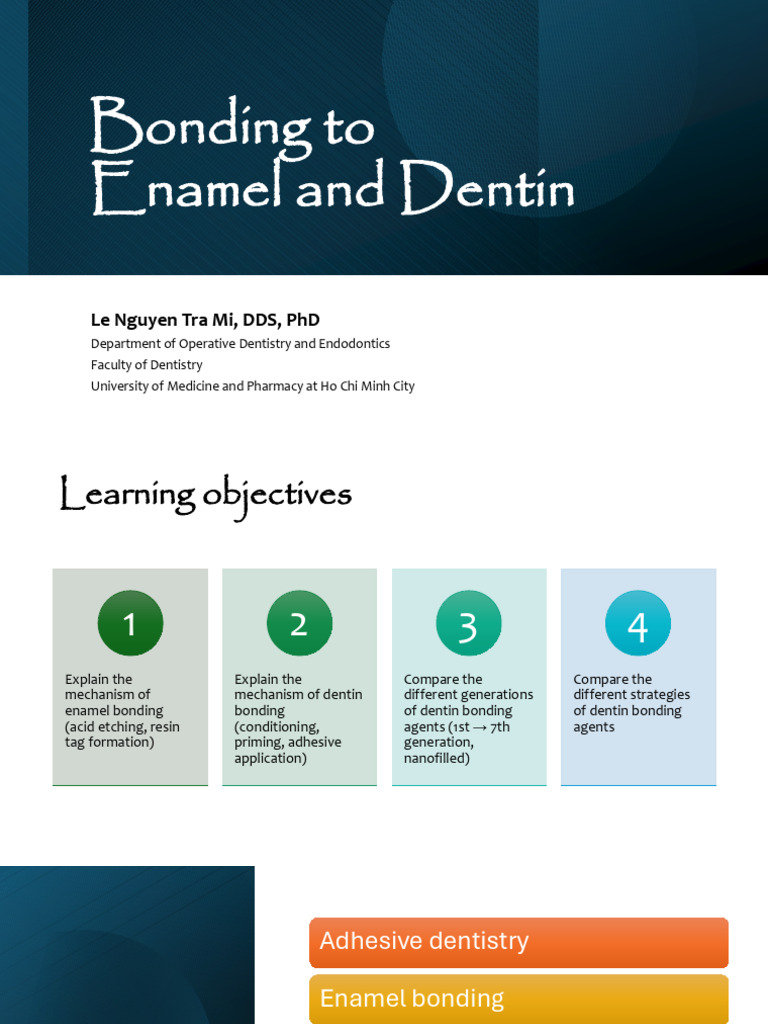 Enamel and Dentin Bonding Techniques | PDF | Tooth Enamel | Dentin