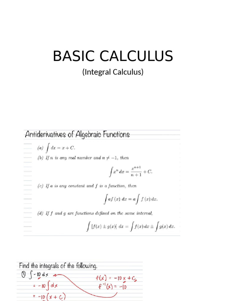 BASIC CALCULUS Intergral Calculus | PDF