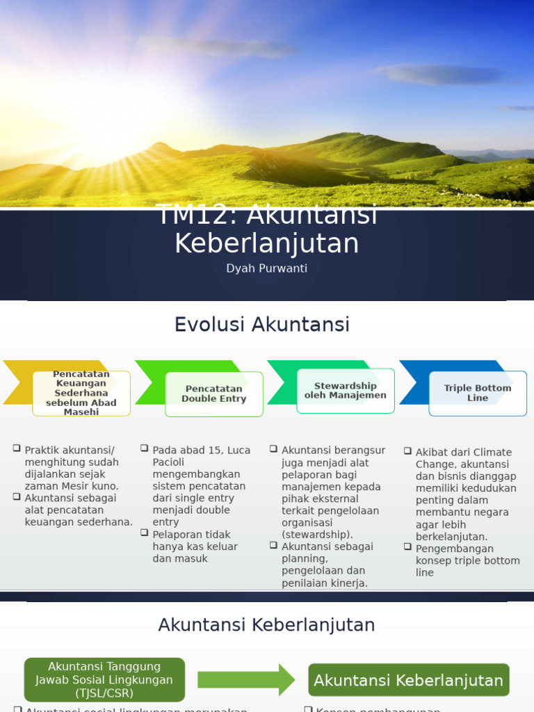 Akuntansi Keberlanjutan dan Pentuple Bottom Line | PDF