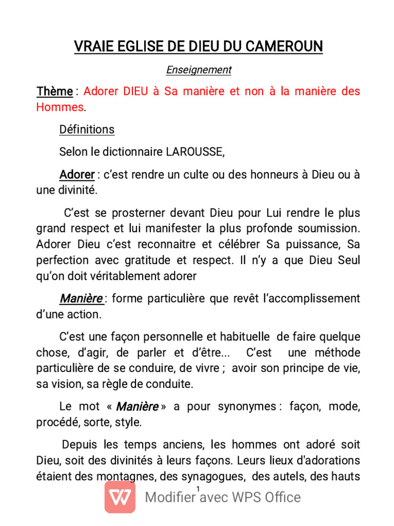 Adorer Dieu : Esprit et Vérité | PDF | Saint-Esprit | Baptisme
