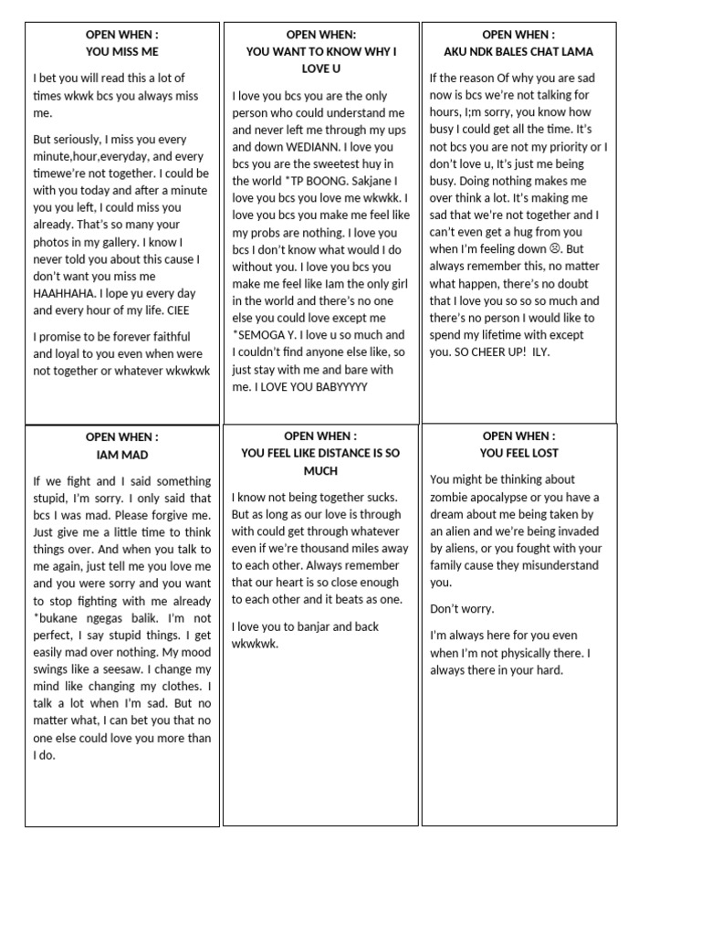 Love Letters for Every Mood | PDF