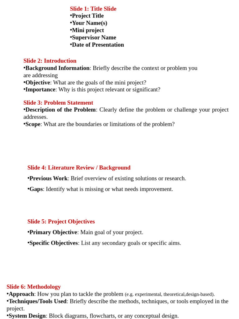 Mini Project Overview and Methodology | PDF