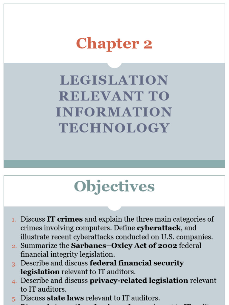 CH2 Legislation Relevant To Information Technology | PDF | Payment Card ...