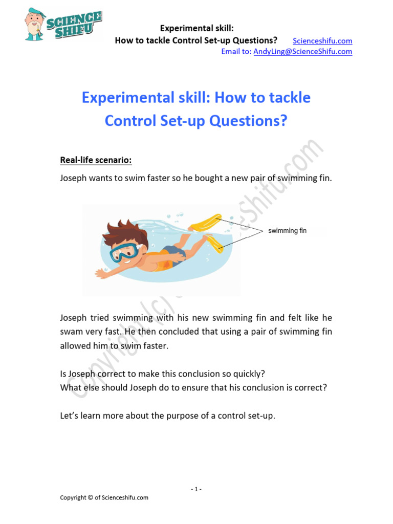 Mastering Control Set-Up Questions | PDF | Experiment | Water