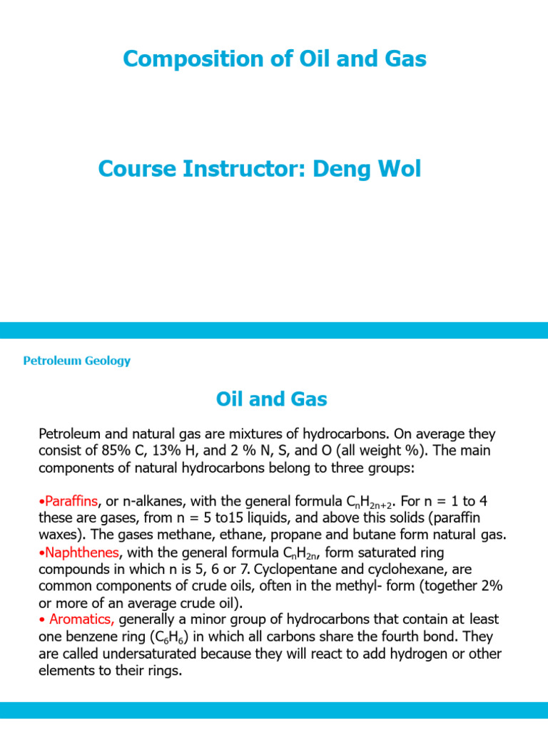 Oil and Gas Composition Overview | PDF | Petroleum | Natural Gas