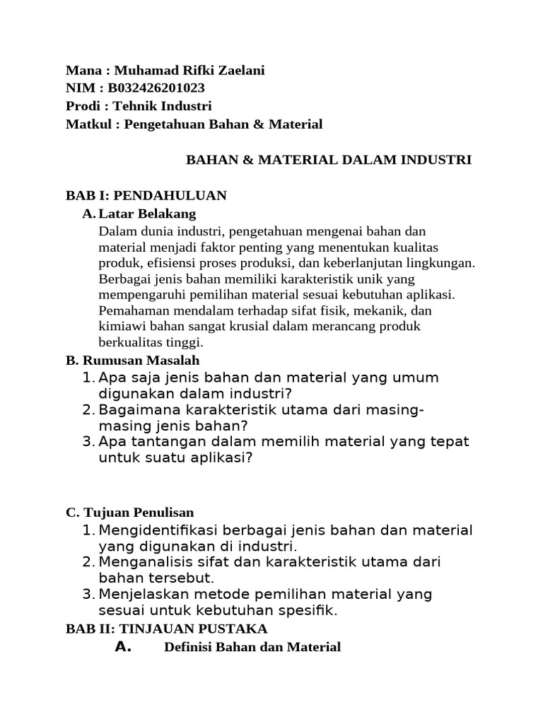 Pemilihan Bahan dan Material Industri | PDF