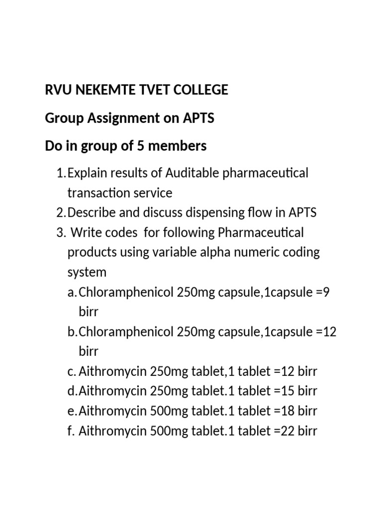 Apts Assignment Rvu Tvet | PDF