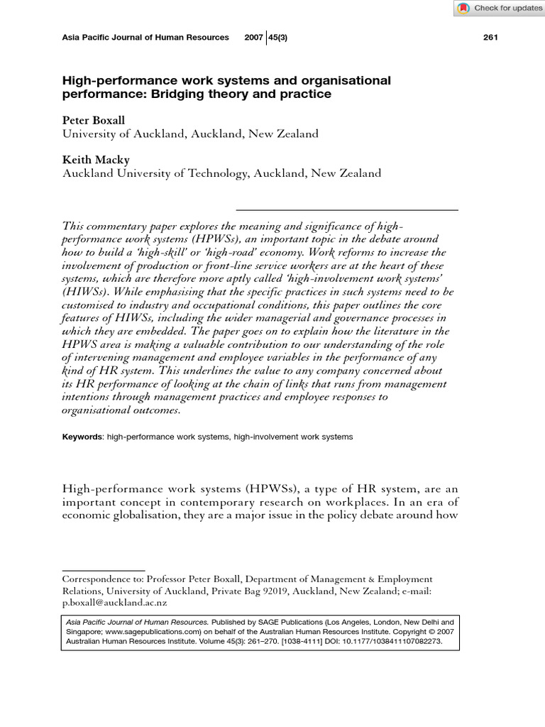 High-Performance Work Systems Explained | PDF | Human Resource ...