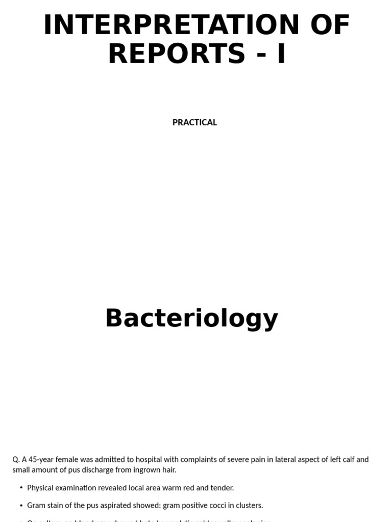 Interpretation of Reports - I For Exam | PDF | Clinical Medicine ...