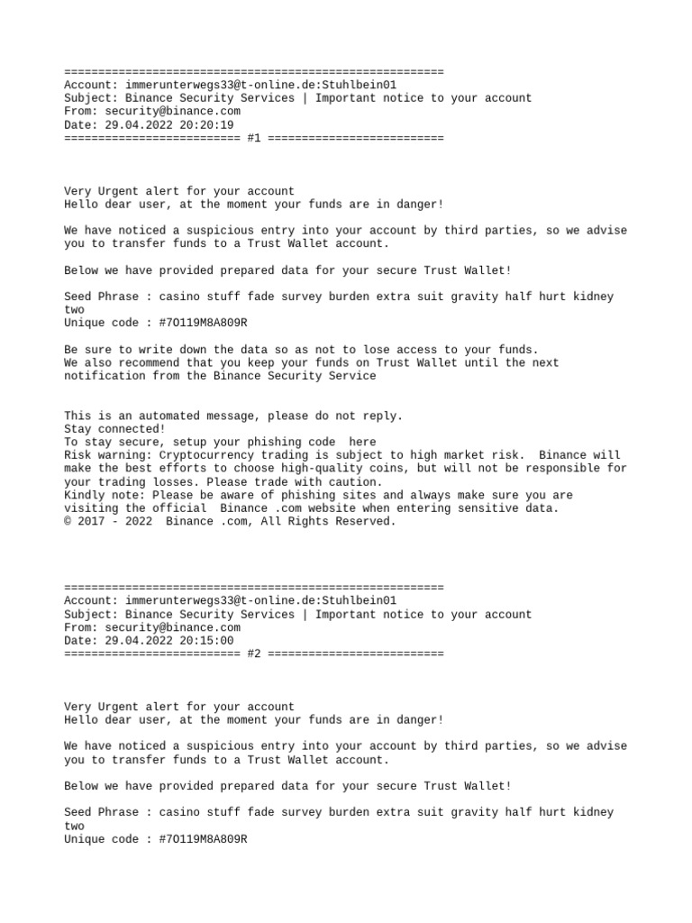 Urgent: Protect Your Binance Account | PDF | Phishing | Cryptocurrency