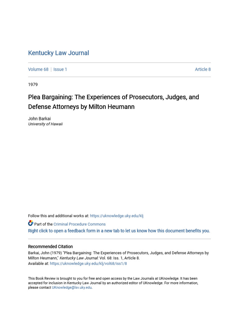 Plea Bargaining Insights from Legal Experts | PDF | Plea | Plea Bargain