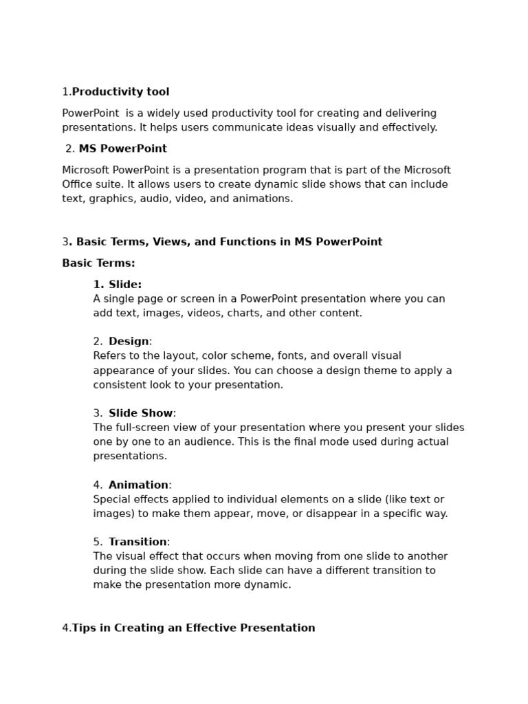 MS PowerPoint Presentation Tips | PDF